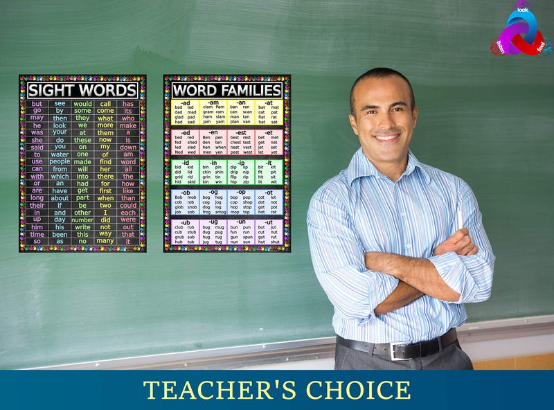3D Learning LLF Sight Words and Word Families Posters - Laminated 14x19.5 - Educational Charts, Classroom Decorations, Back to School Supplies, Learning Posters for Preschool and Kindergarten, Homeschool Decor - Image 4